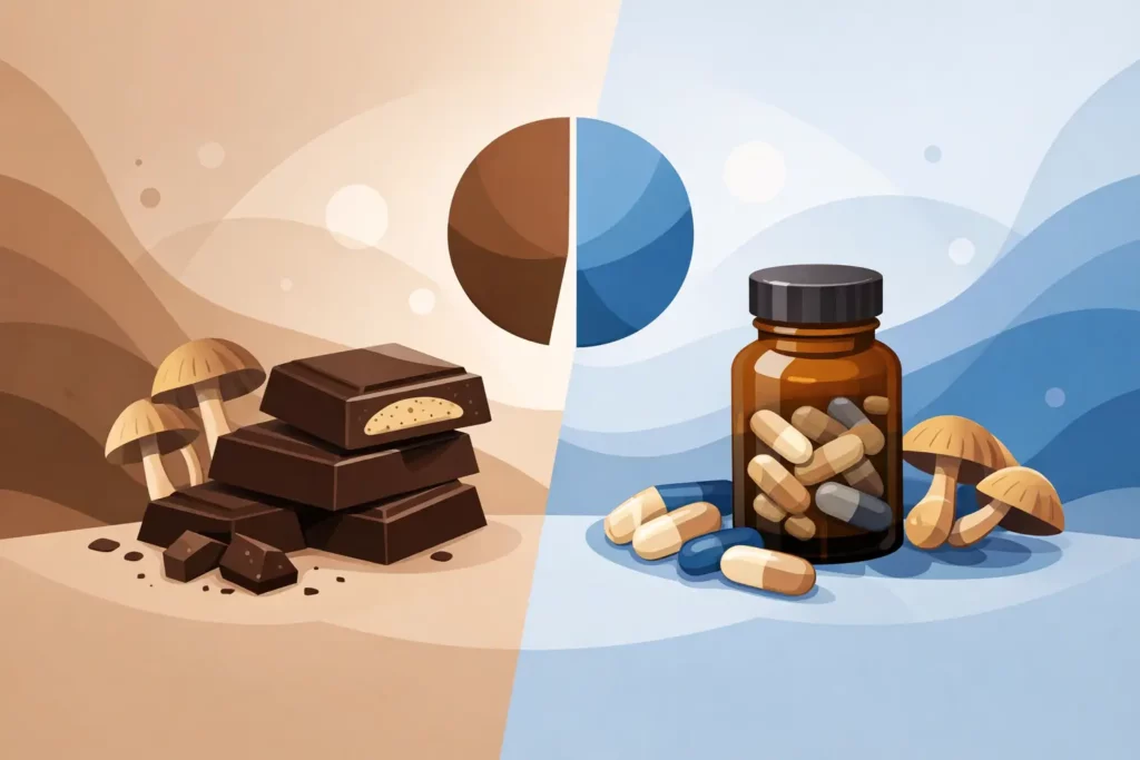 Shroom Chocolates vs Capsules: Which Fits?